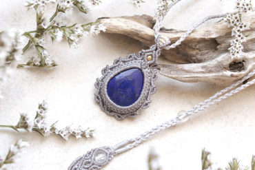 アマゾナイト天然石マクラメネックレスmac427エスニックアジアンエキゾチックな金属アレルギーフリーアクセサリー